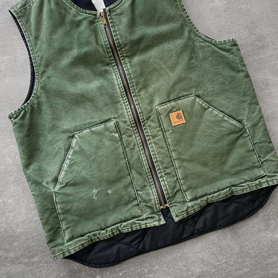 1990s Carhartt Vest Faded Green