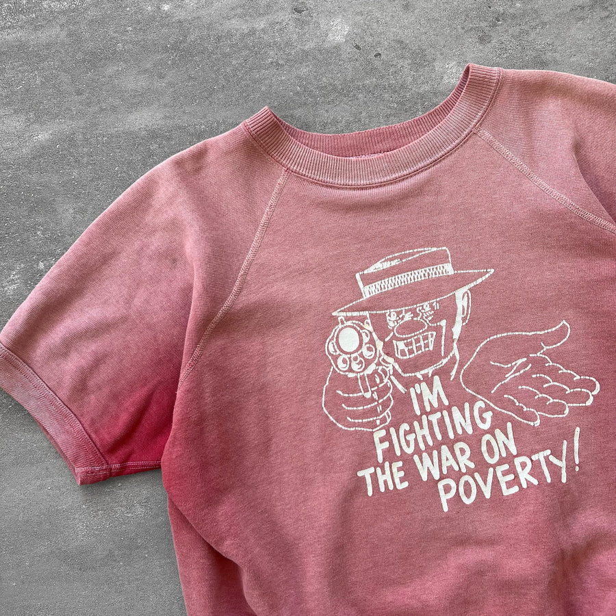 1950s 'Fighting The War on Poverty' Raglan Short Sleeve Sweatshirt